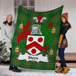 Scottish Steen Coat of Arms Family Crest Ireland Blanket Irish National Tartan Irish County Blanket