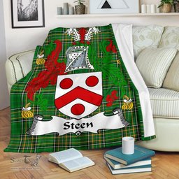 Scottish Steen Coat of Arms Family Crest Ireland Blanket Irish National Tartan Irish County Blanket