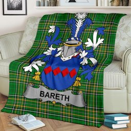 Scottish Bareth Coat of Arms Family Crest Ireland Blanket Irish National Tartan Irish County Blanket