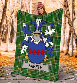 Scottish Bareth Coat of Arms Family Crest Ireland Blanket Irish National Tartan Irish County Blanket
