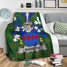 Scottish Bareth Coat of Arms Family Crest Ireland Blanket Irish National Tartan Irish County Blanket