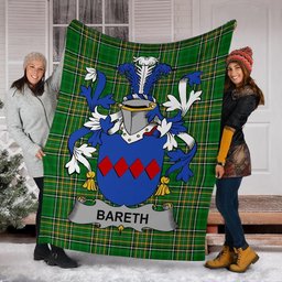Scottish Bareth Coat of Arms Family Crest Ireland Blanket Irish National Tartan Irish County Blanket