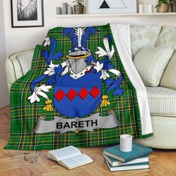 Scottish Bareth Coat of Arms Family Crest Ireland Blanket Irish National Tartan Irish County Blanket