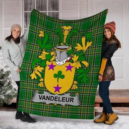 Scottish Vandeleur Coat of Arms Family Crest Ireland Blanket Irish National Tartan Irish County Blanket