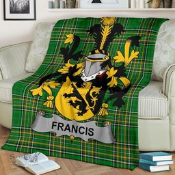 Scottish Francis Coat of Arms Family Crest Ireland Blanket Irish National Tartan Irish County Blanket