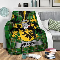 Scottish Francis Coat of Arms Family Crest Ireland Blanket Irish National Tartan Irish County Blanket