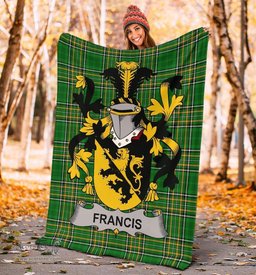 Scottish Francis Coat of Arms Family Crest Ireland Blanket Irish National Tartan Irish County Blanket
