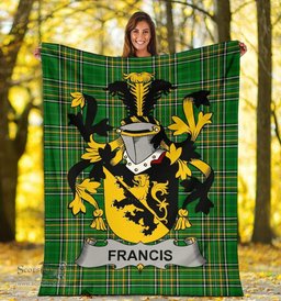 Scottish Francis Coat of Arms Family Crest Ireland Blanket Irish National Tartan Irish County Blanket