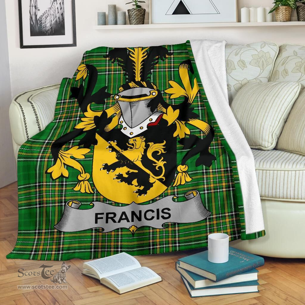 Scottish Francis Coat of Arms Family Crest Ireland Blanket Irish National Tartan Irish County Blanket