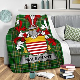 Scottish Malaphant Coat of Arms Family Crest Ireland Blanket Irish National Tartan Irish County Blanket