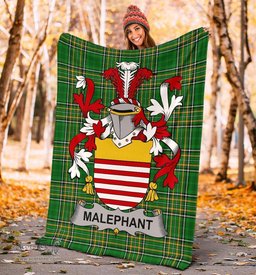 Scottish Malaphant Coat of Arms Family Crest Ireland Blanket Irish National Tartan Irish County Blanket