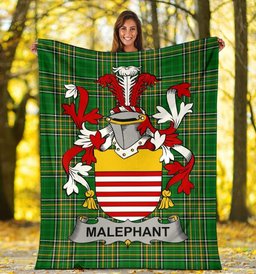 Scottish Malaphant Coat of Arms Family Crest Ireland Blanket Irish National Tartan Irish County Blanket