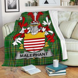 Scottish Malaphant Coat of Arms Family Crest Ireland Blanket Irish National Tartan Irish County Blanket