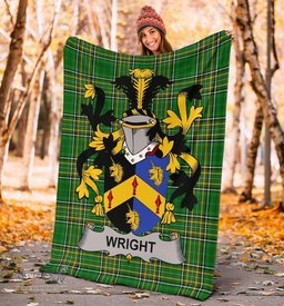 Scottish Wright Coat of Arms Family Crest Ireland Blanket Irish National Tartan Irish County Blanket