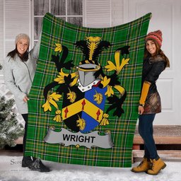 Scottish Wright Coat of Arms Family Crest Ireland Blanket Irish National Tartan Irish County Blanket