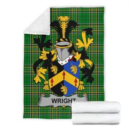 Scottish Wright Coat of Arms Family Crest Ireland Blanket Irish National Tartan Irish County Blanket