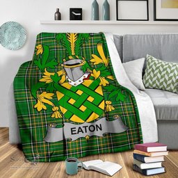 Scottish Eaton Coat of Arms Family Crest Ireland Blanket Irish National Tartan Irish County Blanket