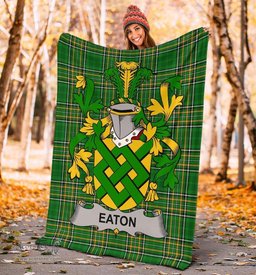Scottish Eaton Coat of Arms Family Crest Ireland Blanket Irish National Tartan Irish County Blanket