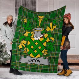 Scottish Eaton Coat of Arms Family Crest Ireland Blanket Irish National Tartan Irish County Blanket