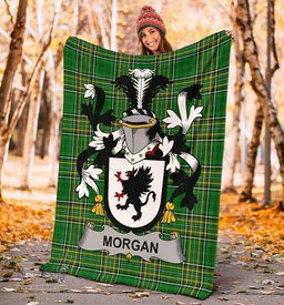 Scottish Morgan Coat of Arms Family Crest Ireland Blanket Irish National Tartan Irish County Blanket