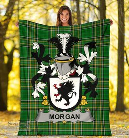 Scottish Morgan Coat of Arms Family Crest Ireland Blanket Irish National Tartan Irish County Blanket