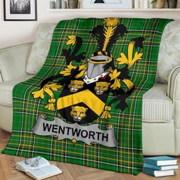 Scottish Wentworth Coat of Arms Family Crest Ireland Blanket Irish National Tartan Irish County Blanket