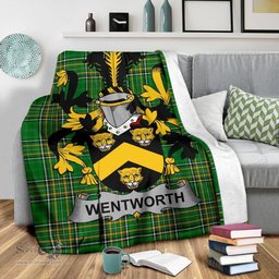 Scottish Wentworth Coat of Arms Family Crest Ireland Blanket Irish National Tartan Irish County Blanket