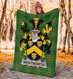 Scottish Wentworth Coat of Arms Family Crest Ireland Blanket Irish National Tartan Irish County Blanket