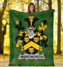 Scottish Wentworth Coat of Arms Family Crest Ireland Blanket Irish National Tartan Irish County Blanket