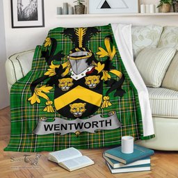 Scottish Wentworth Coat of Arms Family Crest Ireland Blanket Irish National Tartan Irish County Blanket