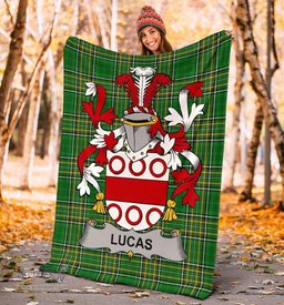 Scottish Lucas or Luke Coat of Arms Family Crest Ireland Blanket Irish National Tartan Irish County Blanket