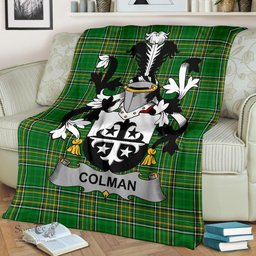 Scottish Colman or McColman Coat of Arms Family Crest Ireland Blanket Irish National Tartan Irish County Blanket