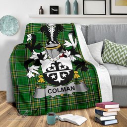 Scottish Colman or McColman Coat of Arms Family Crest Ireland Blanket Irish National Tartan Irish County Blanket
