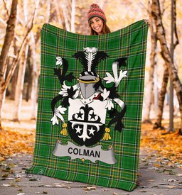 Scottish Colman or McColman Coat of Arms Family Crest Ireland Blanket Irish National Tartan Irish County Blanket