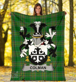 Scottish Colman or McColman Coat of Arms Family Crest Ireland Blanket Irish National Tartan Irish County Blanket