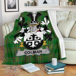 Scottish Colman or McColman Coat of Arms Family Crest Ireland Blanket Irish National Tartan Irish County Blanket