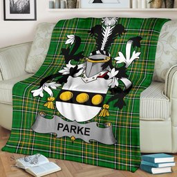 Scottish Parke Coat of Arms Family Crest Ireland Blanket Irish National Tartan Irish County Blanket