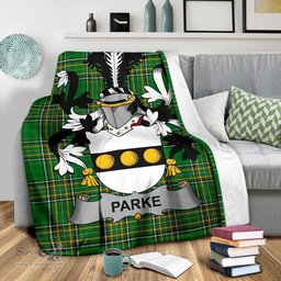 Scottish Parke Coat of Arms Family Crest Ireland Blanket Irish National Tartan Irish County Blanket