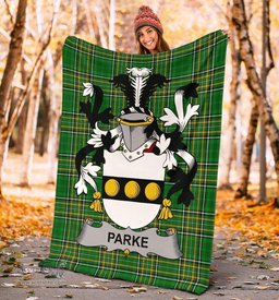 Scottish Parke Coat of Arms Family Crest Ireland Blanket Irish National Tartan Irish County Blanket
