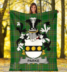 Scottish Parke Coat of Arms Family Crest Ireland Blanket Irish National Tartan Irish County Blanket