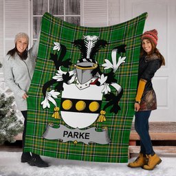 Scottish Parke Coat of Arms Family Crest Ireland Blanket Irish National Tartan Irish County Blanket