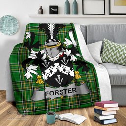 Scottish Forster Coat of Arms Family Crest Ireland Blanket Irish National Tartan Irish County Blanket