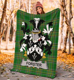 Scottish Forster Coat of Arms Family Crest Ireland Blanket Irish National Tartan Irish County Blanket