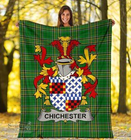 Scottish Chichester Coat of Arms Family Crest Ireland Blanket Irish National Tartan Irish County Blanket
