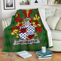 Scottish Chichester Coat of Arms Family Crest Ireland Blanket Irish National Tartan Irish County Blanket