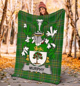 Scottish Murphy (Wexford) Coat of Arms Family Crest Ireland Blanket Irish National Tartan Irish County Blanket