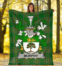 Scottish Murphy (Wexford) Coat of Arms Family Crest Ireland Blanket Irish National Tartan Irish County Blanket