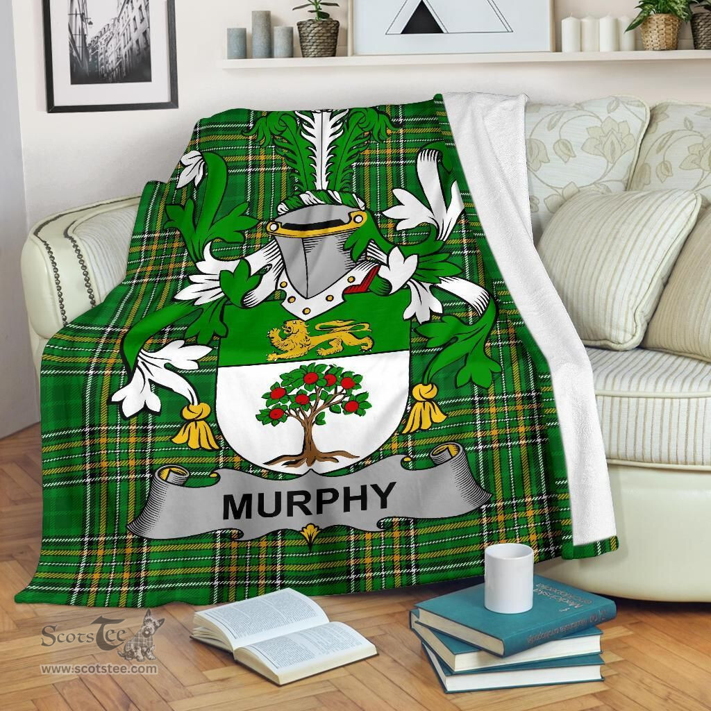 Scottish Murphy (Wexford) Coat of Arms Family Crest Ireland Blanket Irish National Tartan Irish County Blanket