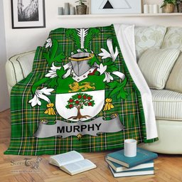 Scottish Murphy (Wexford) Coat of Arms Family Crest Ireland Blanket Irish National Tartan Irish County Blanket