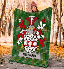 Scottish Milward Coat of Arms Family Crest Ireland Blanket Irish National Tartan Irish County Blanket